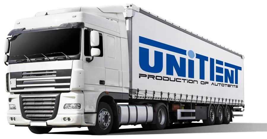 Логотип UNITENT на тенте фуры
