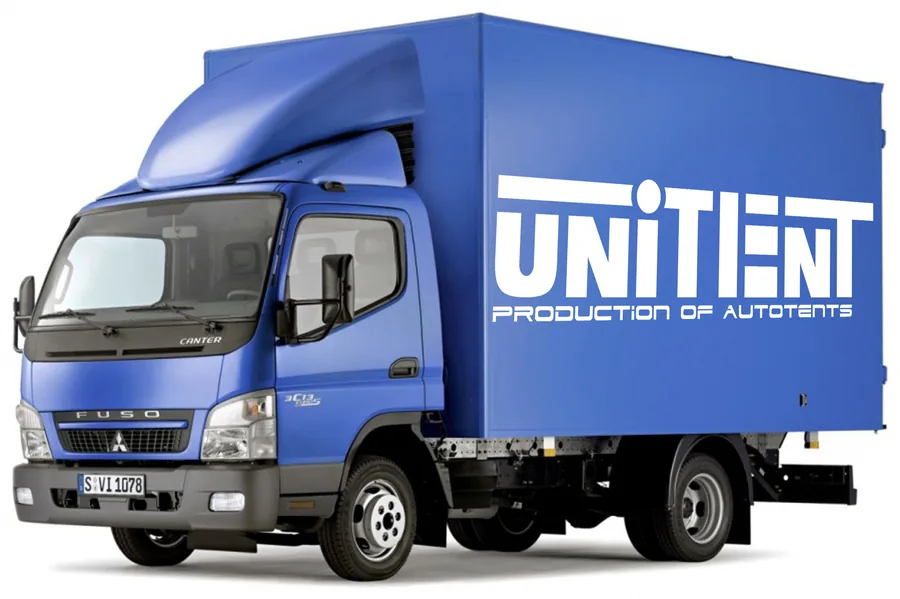 Логотип UNITENT на кузове грузовика